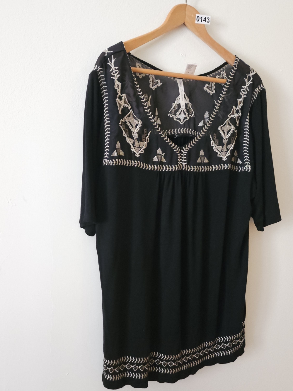 Simply Irresistible Black Tunic with Cream Embroidery